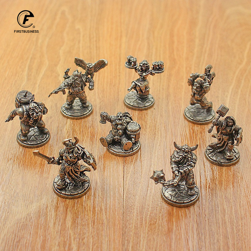 Board Game Vantage - 빈티지 화이트 황동 미니어처 난쟁이 전사