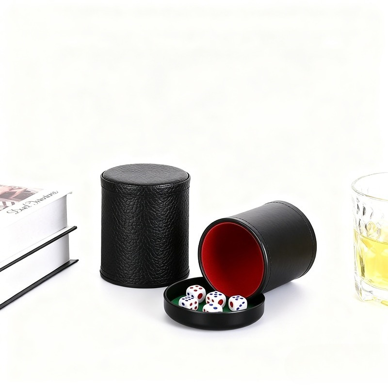 오렌지 그린 레드 가죽 주사위 컵(뚜껑 포함, 내부 안 - Board Game Yahtzee 리뷰 및 가격