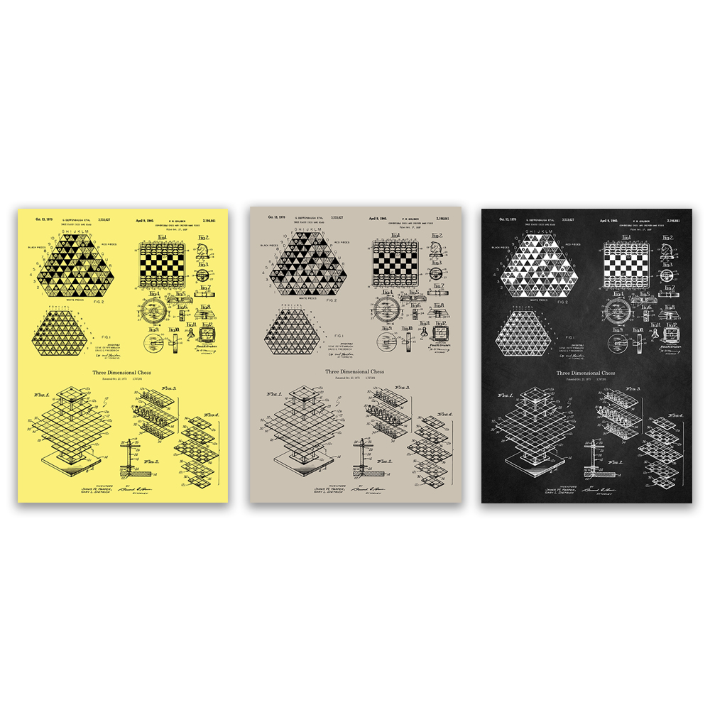 3인용 체스, 체스판 블루프린트 포스터, 미국 특허 그 - Board Game For 3 Players 리뷰 및 가격