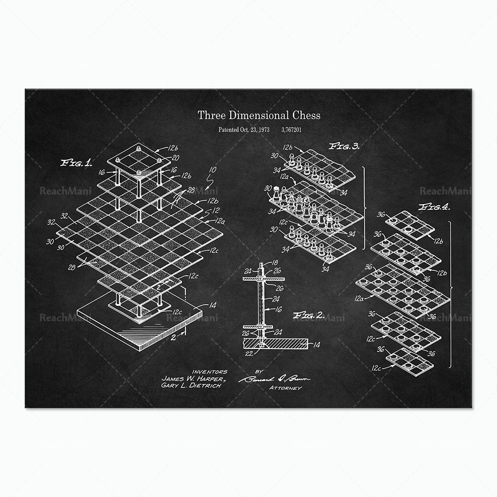3인용 체스, 체스판 블루프린트 포스터, 미국 특허 그 - Board Game For 3 Players 리뷰 및 가격
