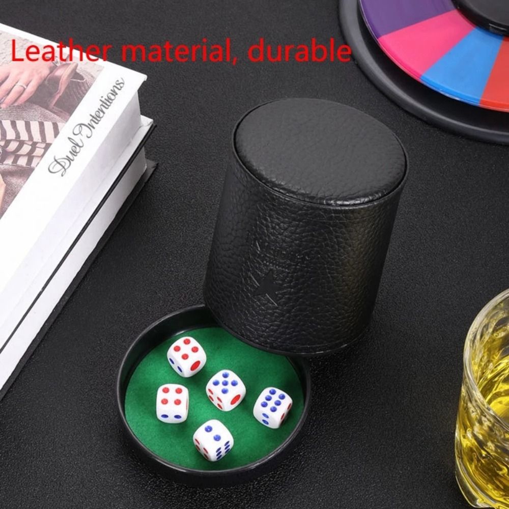뚜껑이 있는 가죽 주사위 컵, 녹색 빨간색 안감, 거짓 - Board Game Yahtzee 리뷰 및 가격
