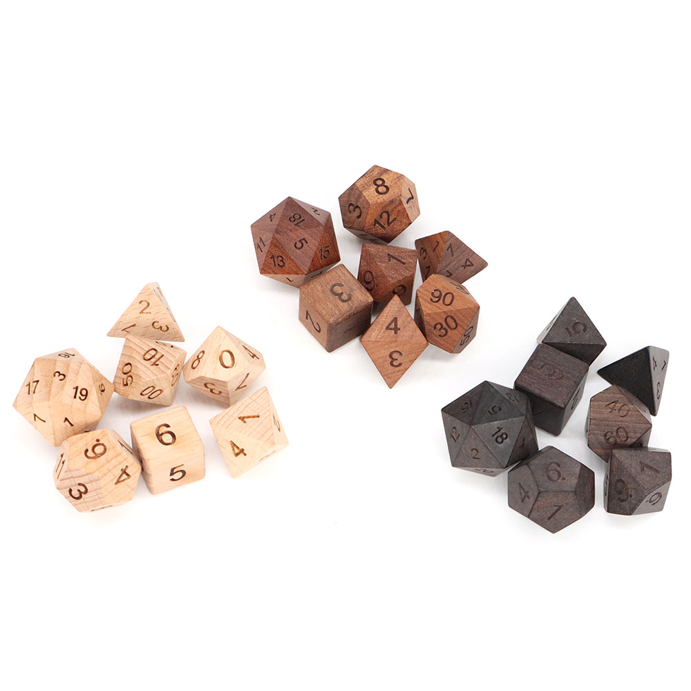 7 개/대 나무 주사위 d4-d20 다면체 주사위 게임 - Board Game Roleplay 리뷰 및 가격