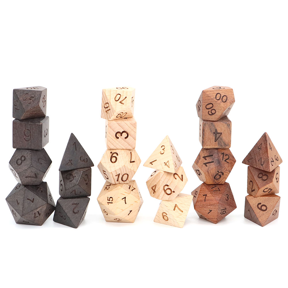 7 개/대 나무 주사위 d4-d20 다면체 주사위 게임 - Board Game Roleplay 리뷰 및 가격