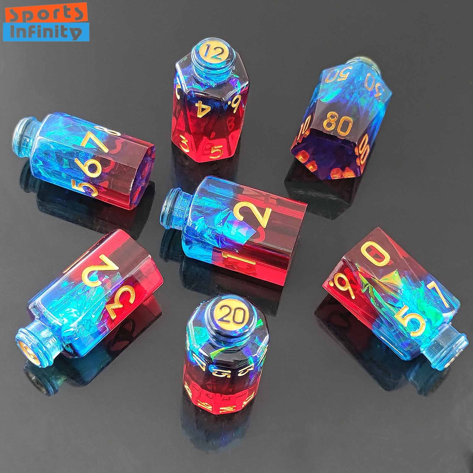 7개 세트 레진 약병 모양 디지털 주사위 DND RPG - Board Game Roleplay 리뷰 및 가격